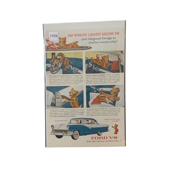 Vintage 1956 Ford V8 Lifeguard Advertisement Ad Advertising - Picture 5 of 7